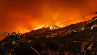 Wildfire on a hill